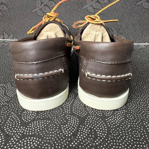 Sonoma Life+Style Mens Brown Leather Boat Shoes Size 10 M Lace-Up Deck Footwear - Picture 3 of 8